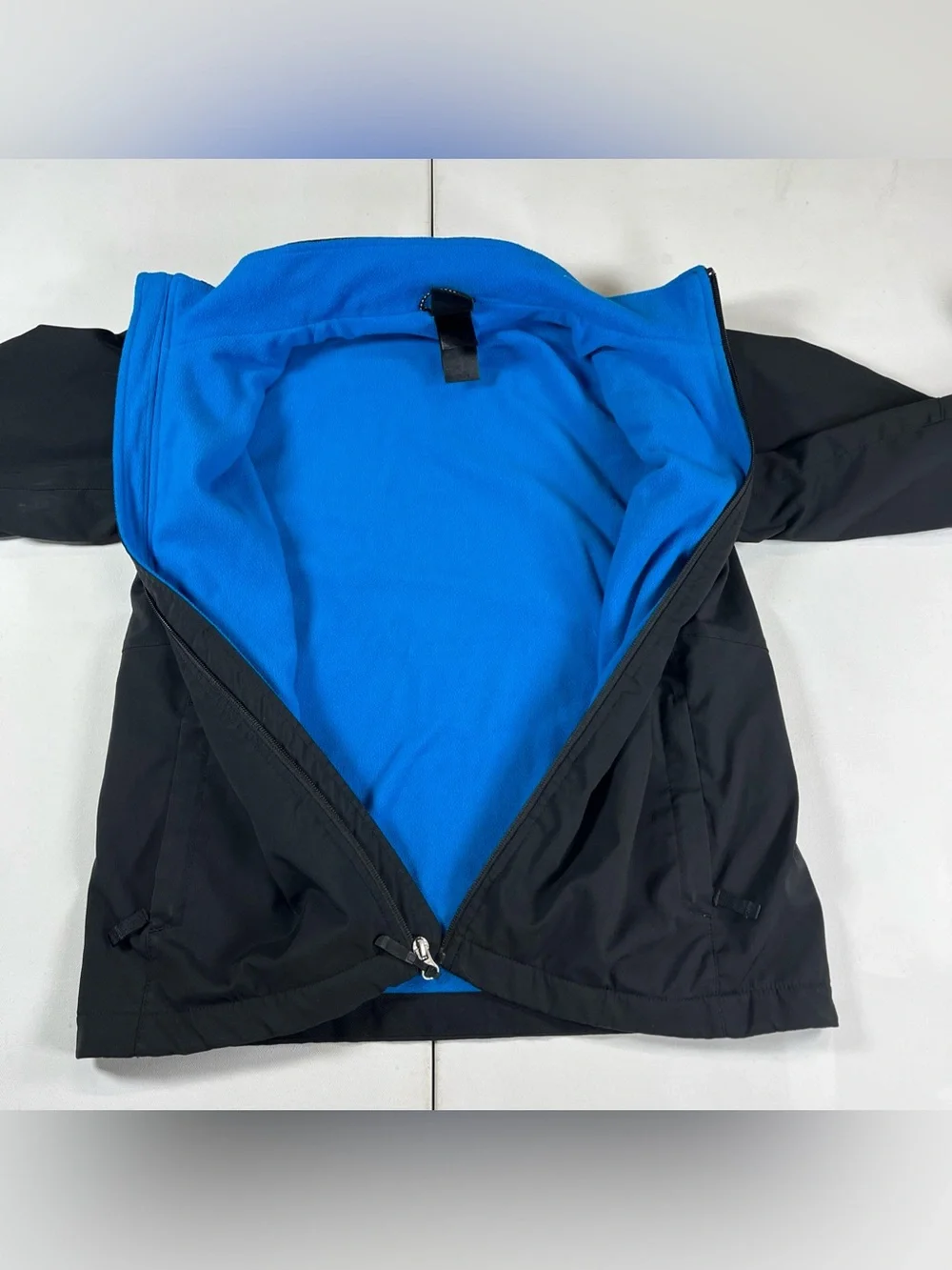 The North Face Jacket Boys 14/16 Black Softshell Fleece Lined Full Zip Polartec